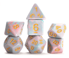 Sirius Dice: 7 Set Polyhedral Pink Unicorn (tube) SDZ0021-01